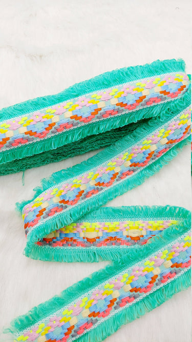 Kilim Pattern Trim, Tassels Threads Fringe Trim, Summer Trim